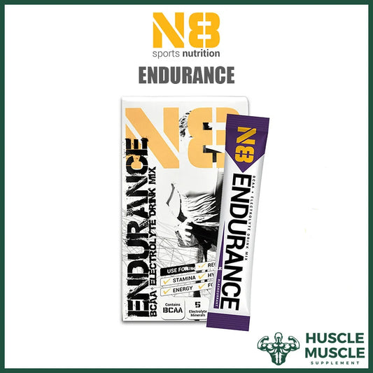 N8 Endurance BCAA Electrolyte box and blackcurrant sachet