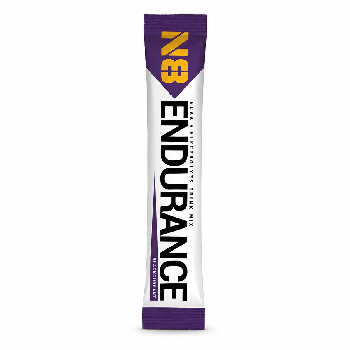 N8 Endurance Blackcurrant sachet on white background